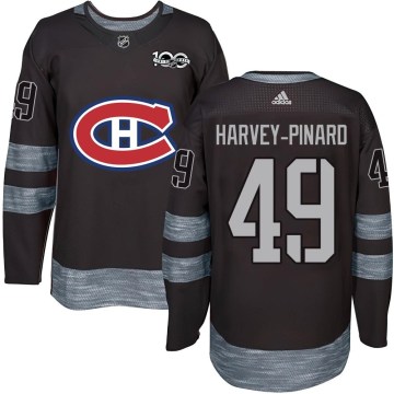 Montreal Canadiens Youth Rafael Harvey-Pinard Authentic Black 1917-2017 100th Anniversary NHL Jersey