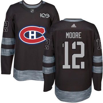 Montreal Canadiens Youth Dickie Moore Authentic Black 1917-2017 100th Anniversary NHL Jersey