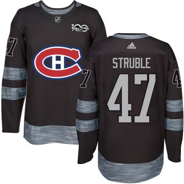 Montreal Canadiens Youth Jayden Struble Authentic Black 1917-2017 100th Anniversary NHL Jersey