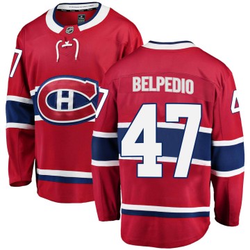 Fanatics Branded Montreal Canadiens Men's Louie Belpedio Breakaway Red Home NHL Jersey