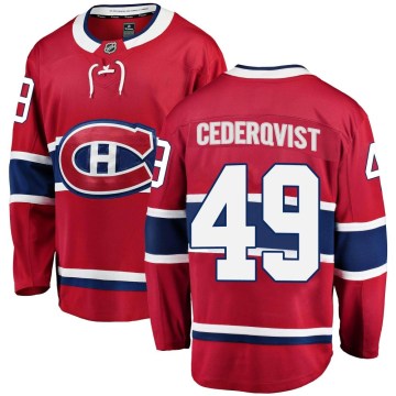 Fanatics Branded Montreal Canadiens Men's Filip Cederqvist Breakaway Red Home NHL Jersey
