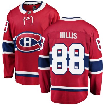 Fanatics Branded Montreal Canadiens Men's Cameron Hillis Breakaway Red Home NHL Jersey