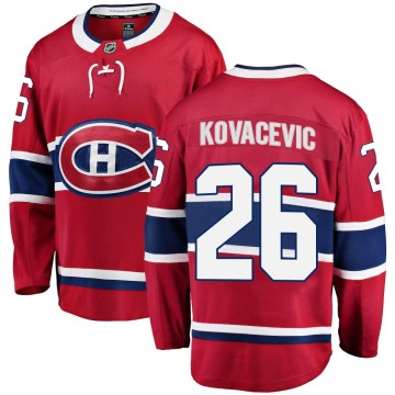 Fanatics Branded Montreal Canadiens Men's Johnathan Kovacevic Breakaway Red Home NHL Jersey