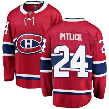 Fanatics Branded Montreal Canadiens Men's Tyler Pitlick Breakaway Red Home NHL Jersey