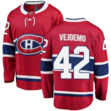 Fanatics Branded Montreal Canadiens Men's Lukas Vejdemo Breakaway Red Home NHL Jersey