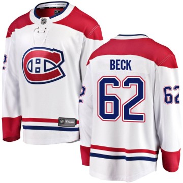 Fanatics Branded Montreal Canadiens Youth Owen Beck Breakaway White Away NHL Jersey
