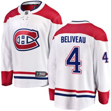 Fanatics Branded Montreal Canadiens Youth Jean Beliveau Breakaway White Away NHL Jersey