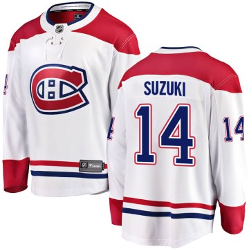 Fanatics Branded Montreal Canadiens Youth Nick Suzuki Breakaway White Away NHL Jersey