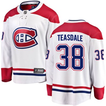 Fanatics Branded Montreal Canadiens Youth Joel Teasdale Breakaway White Away NHL Jersey