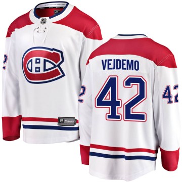 Fanatics Branded Montreal Canadiens Youth Lukas Vejdemo Breakaway White Away NHL Jersey