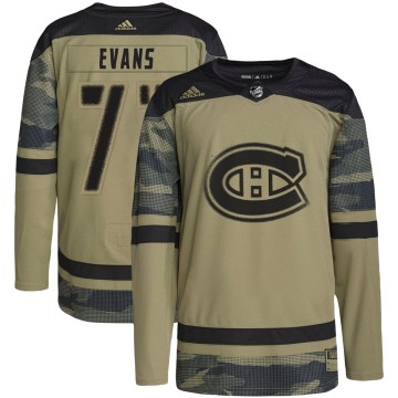 Adidas Montreal Canadiens Youth Jake Evans Authentic Camo Military Appreciation Practice NHL Jersey