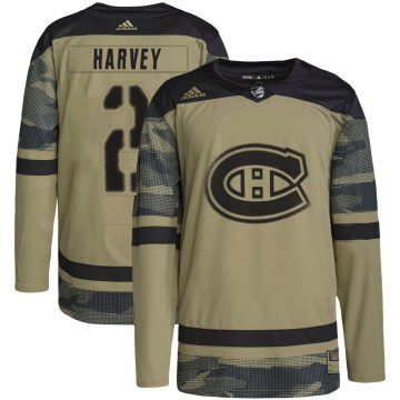 Adidas Montreal Canadiens Youth Doug Harvey Authentic Camo Military Appreciation Practice NHL Jersey
