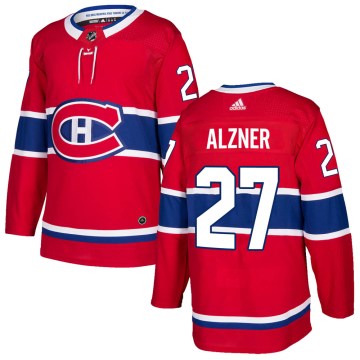 Adidas Montreal Canadiens Men's Karl Alzner Authentic Red ized Home NHL Jersey