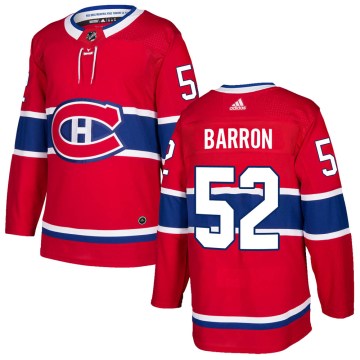 Adidas Montreal Canadiens Men's Justin Barron Authentic Red Home NHL Jersey