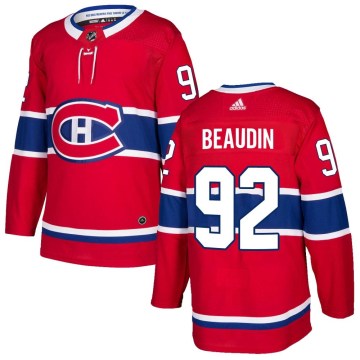 Adidas Montreal Canadiens Men's Nicolas Beaudin Authentic Red Home NHL Jersey