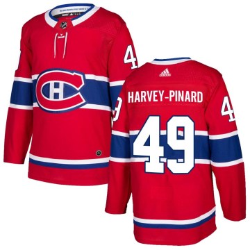 Adidas Montreal Canadiens Men's Rafael Harvey-Pinard Authentic Red Home NHL Jersey