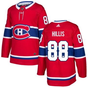 Adidas Montreal Canadiens Men's Cameron Hillis Authentic Red Home NHL Jersey