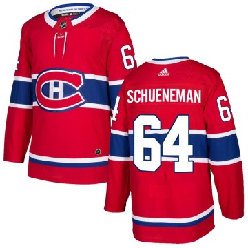 Adidas Montreal Canadiens Men's Corey Schueneman Authentic Red Home NHL Jersey