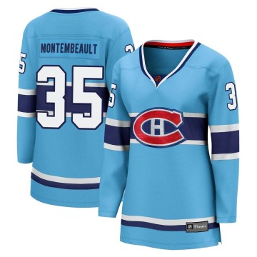 Fanatics Branded Montreal Canadiens Women's Sam Montembeault Breakaway Light Blue Special Edition 2.0 NHL Jersey