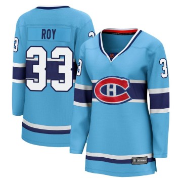 Fanatics Branded Montreal Canadiens Women's Patrick Roy Breakaway Light Blue Special Edition 2.0 NHL Jersey