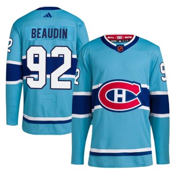 Adidas Montreal Canadiens Men's Nicolas Beaudin Authentic Light Blue Reverse Retro 2.0 NHL Jersey