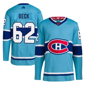 Adidas Montreal Canadiens Men's Owen Beck Authentic Light Blue Reverse Retro 2.0 NHL Jersey