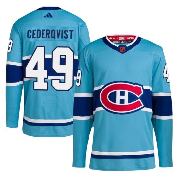 Adidas Montreal Canadiens Men's Filip Cederqvist Authentic Light Blue Reverse Retro 2.0 NHL Jersey