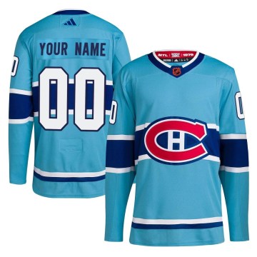 Adidas Montreal Canadiens Men's Custom Authentic Light Blue Custom Reverse Retro 2.0 NHL Jersey