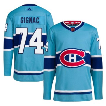 Adidas Montreal Canadiens Men's Brandon Gignac Authentic Light Blue Reverse Retro 2.0 NHL Jersey