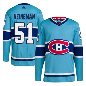 Adidas Montreal Canadiens Men's Emil Heineman Authentic Light Blue Reverse Retro 2.0 NHL Jersey