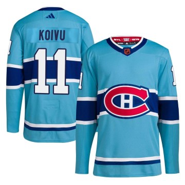 Adidas Montreal Canadiens Men's Saku Koivu Authentic Light Blue Reverse Retro 2.0 NHL Jersey