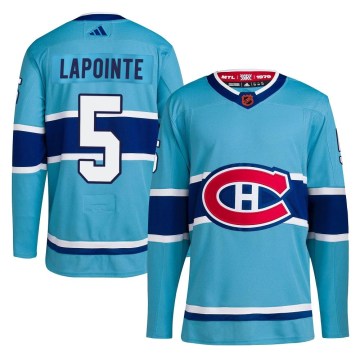 Adidas Montreal Canadiens Men's Guy Lapointe Authentic Light Blue Reverse Retro 2.0 NHL Jersey
