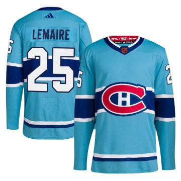 Adidas Montreal Canadiens Men's Jacques Lemaire Authentic Light Blue Reverse Retro 2.0 NHL Jersey
