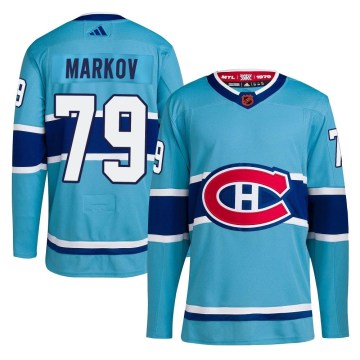 Adidas Montreal Canadiens Men's Andrei Markov Authentic Light Blue Reverse Retro 2.0 NHL Jersey