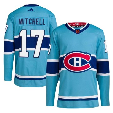 Adidas Montreal Canadiens Men's Torrey Mitchell Authentic Light Blue Reverse Retro 2.0 NHL Jersey