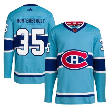Adidas Montreal Canadiens Men's Sam Montembeault Authentic Light Blue Reverse Retro 2.0 NHL Jersey
