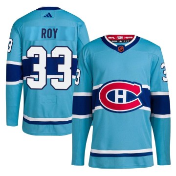 Adidas Montreal Canadiens Men's Patrick Roy Authentic Light Blue Reverse Retro 2.0 NHL Jersey