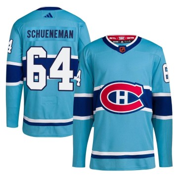 Adidas Montreal Canadiens Men's Corey Schueneman Authentic Light Blue Reverse Retro 2.0 NHL Jersey