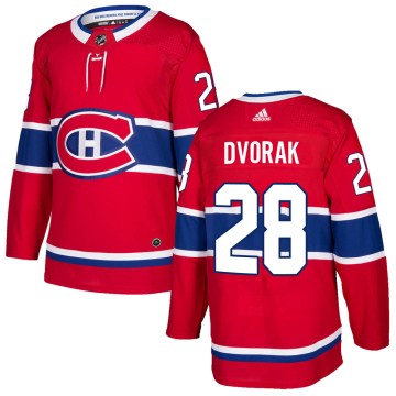 Adidas Montreal Canadiens Youth Christian Dvorak Authentic Red Home NHL Jersey