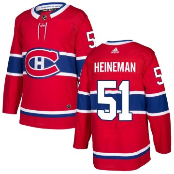 Adidas Montreal Canadiens Youth Emil Heineman Authentic Red Home NHL Jersey