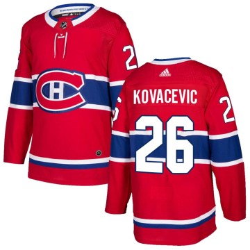 Adidas Montreal Canadiens Youth Johnathan Kovacevic Authentic Red Home NHL Jersey