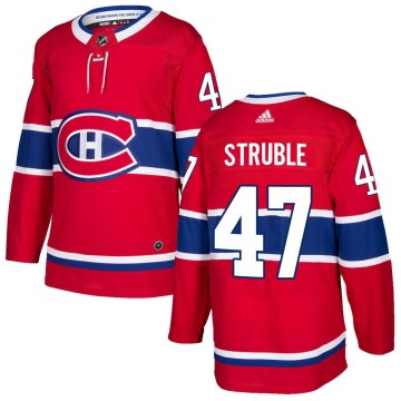 Adidas Montreal Canadiens Youth Jayden Struble Authentic Red Home NHL Jersey