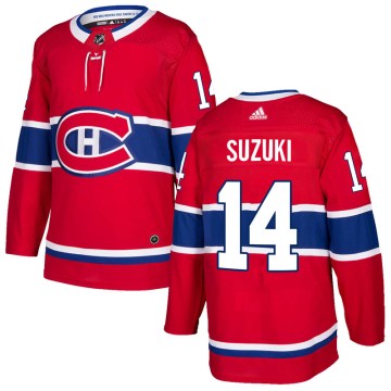 Adidas Montreal Canadiens Youth Nick Suzuki Authentic Red Home NHL Jersey