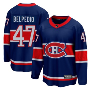 Fanatics Branded Montreal Canadiens Youth Louie Belpedio Breakaway Blue 2020/21 Special Edition NHL Jersey