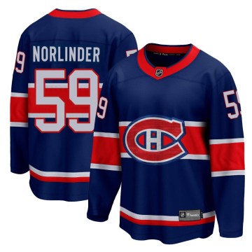 Fanatics Branded Montreal Canadiens Youth Mattias Norlinder Breakaway Blue 2020/21 Special Edition NHL Jersey