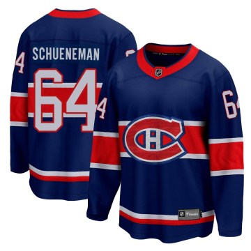 Fanatics Branded Montreal Canadiens Youth Corey Schueneman Breakaway Blue 2020/21 Special Edition NHL Jersey