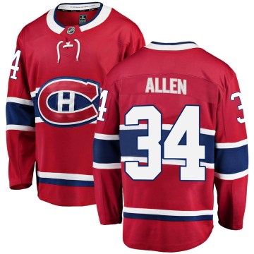 Fanatics Branded Montreal Canadiens Youth Jake Allen Breakaway Red Home NHL Jersey