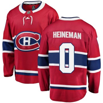 Fanatics Branded Montreal Canadiens Youth Emil Heineman Breakaway Red Home NHL Jersey