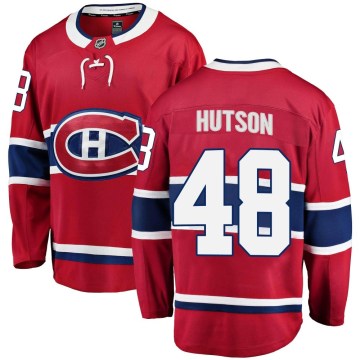 Fanatics Branded Montreal Canadiens Youth Lane Hutson Breakaway Red Home NHL Jersey