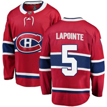 Fanatics Branded Montreal Canadiens Youth Guy Lapointe Breakaway Red Home NHL Jersey